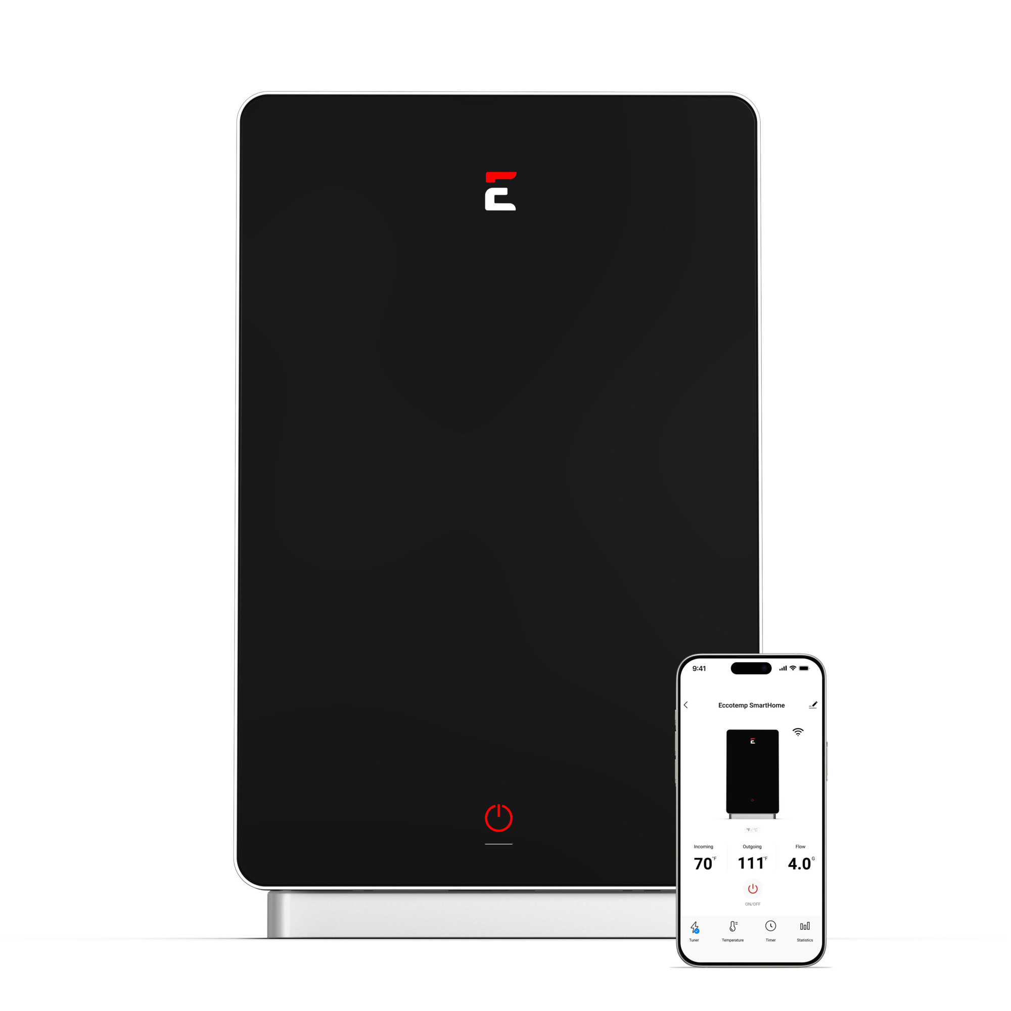 Eccotemp SHiE-27 Smart Home Electric Indoor Tankless Water Heater — 2.4kW to 27kW, Adjustable Amperage, App-Enabled, Model# SHiE-27